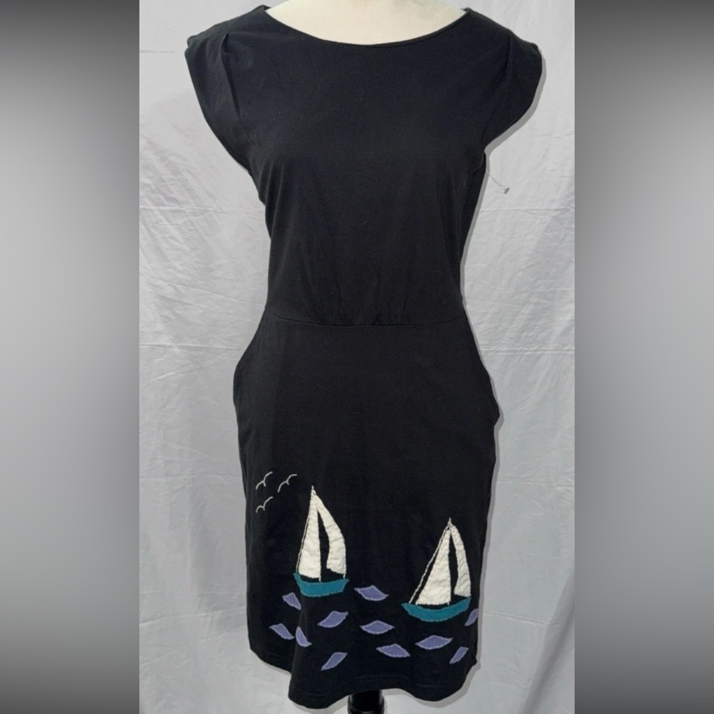 Synergy Organic Clothing Black Dress with Nautical Design